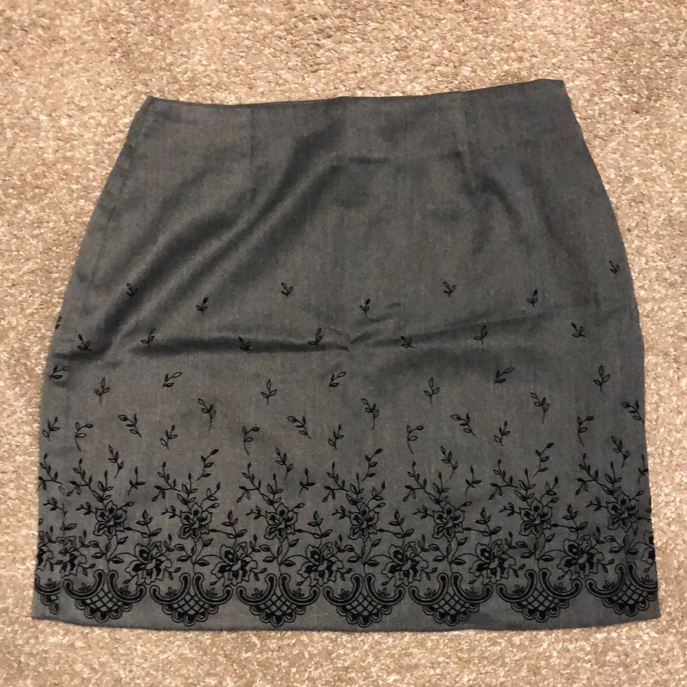 Express Vintage Skirt with Velveteen Detail
